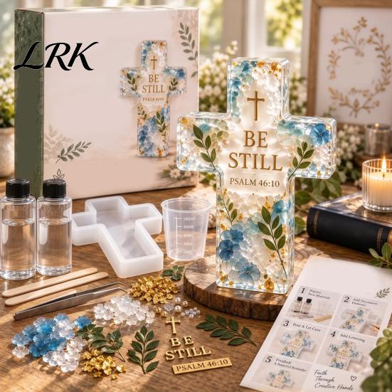 Craft Supplies for Adults Epoxy Resin Kit And Mold Complete Set Beginners, DIY Religious Shape Clear Beginners Art with Silicone Molds, Dried Flowers