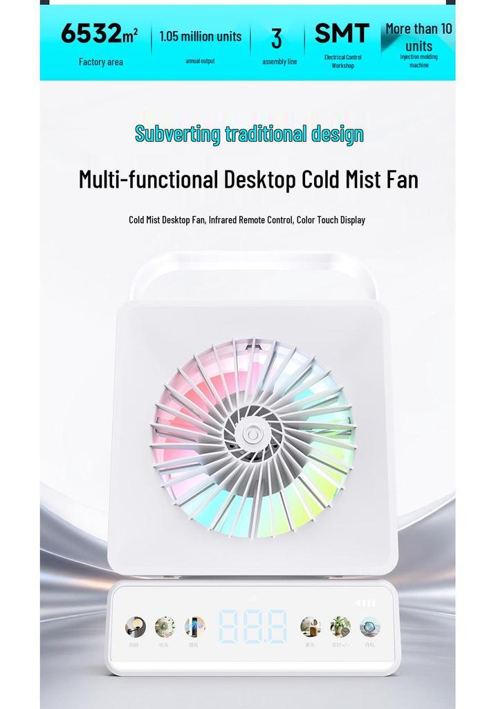 Silent USB Rechargeable Desktop Fan - Portable 3-in-1 with Large Air Volume for Home Use