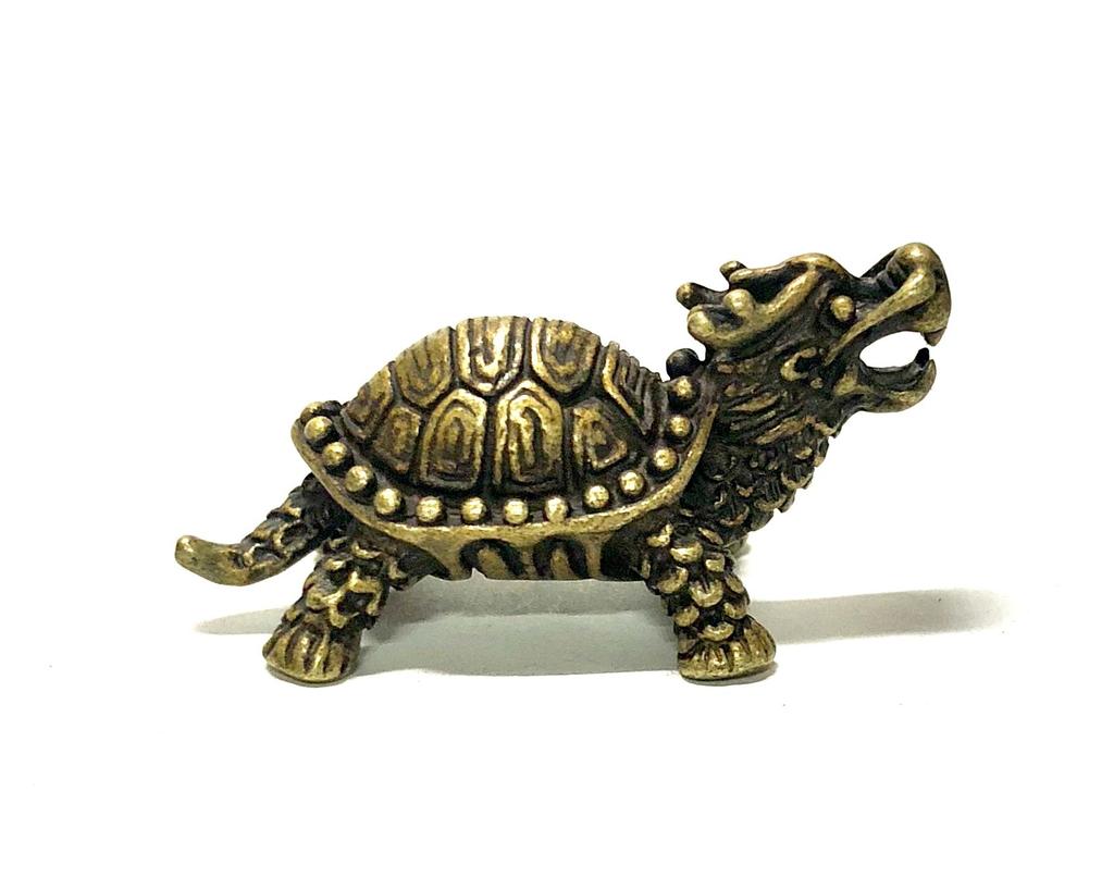 Mini Copper Dragon Turtle Feng Shui Dragon Interior Entryway Lucky Business Money Wealth Good Fortune Figurine, Item, Figurine, Decoration, Charm,