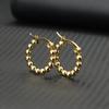 New Simple Style 3mm Beads Women Circle Earrings 18mm 25mm 30mm Stainless Steel Loop Orejeras Unfading Not Allergic Gift For Her