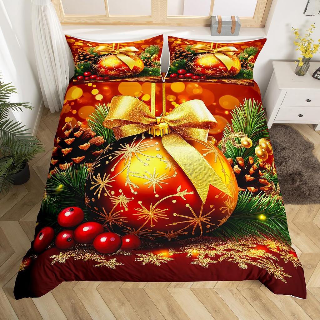 Comforter Merry Christmas Twin King Santa Claus Bedding Set Christmas Tree Winter Theme Comforter Happy New Year Bedding