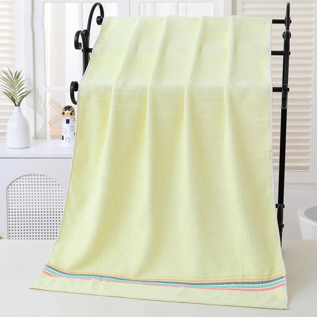 Pure Cotton Large Bath Towel Plain Color Simple Soft Wrap Towel Beach Towel Household Bathroom Export
