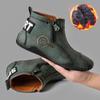 New Popular Large-size Men's High-top Martin Boots with Cotton Thermal Zipper Men's Shoes