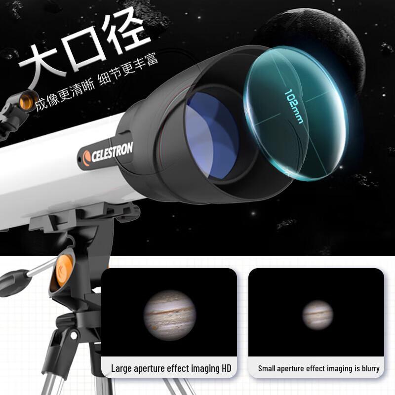 Celestron AstroMaster 102AZ High Magnification Professional Telescope for Deep Space Observation and Science Education