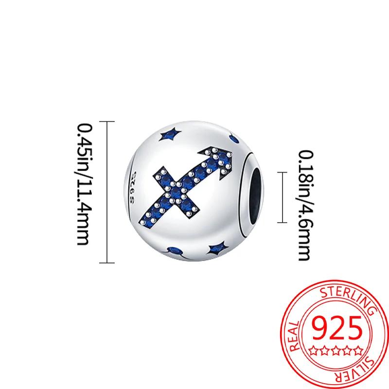 Copper 12 Constellations Collection Luminous Charm Bead Charms Star Shape Bead Compatible With Authentic Bracelets Do It Yourself Fine Jewellery Festi