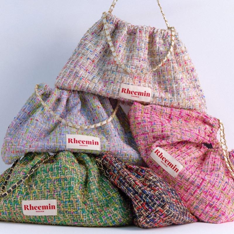 RHEEMIN Breite Kettentasche   Tweed Muffy   Rosa