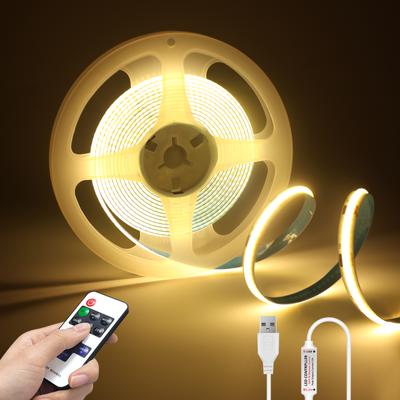 DC5V COB-LED-Streifen mit dimmbarer Fernbedienung 1M2M/3M/4M/5M COB-Streifenlicht für die Innenbeleuchtung von Wohnschränken