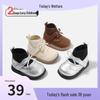 Korean Style Velvet Bow Snow Boots: Girls' Winter Cotton Socks Shoes for Baby Walkers