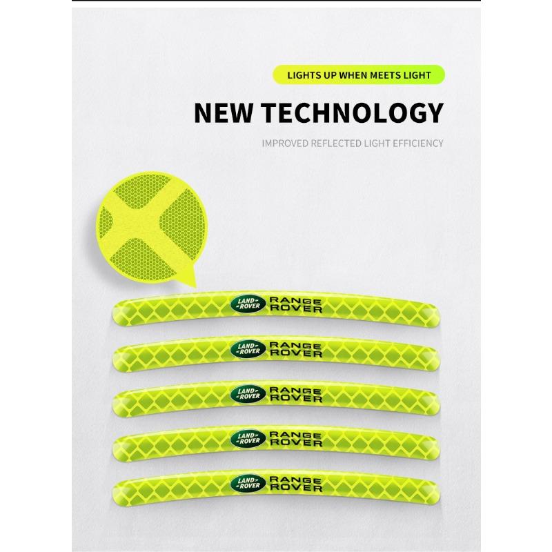 Car Wheel Tire Rim Hub Reflective Luminous Emblem Sticker Styling for Land Rover Discovery Range Rover Evpque Defender Car Eyeglass Rover L322 L405