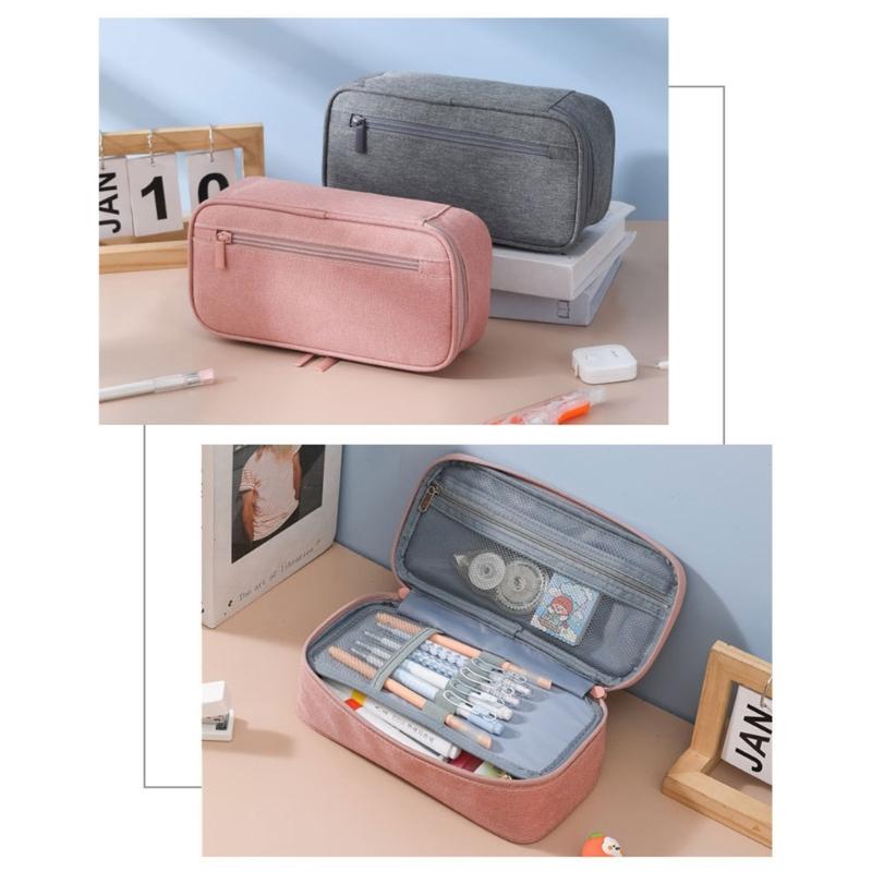 2-lagiges Federmäppchen mit großer Kapazität, Stiftebox, Stiftetasche, Schul- und Bürobedarf für Schüler, geräumige Aufbewahrung