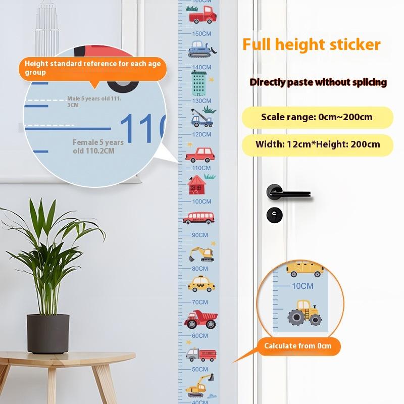 Height 2M Cartoon Wall Sticker Measuring Instrument Ruler For Measuring Height Sticker Wallpaper Growth Chart Can Be Removed