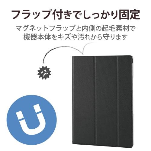 Elecom IPad Pro 12.9 6th Generation (2022) Case Cover Flap Case Clear Back 2 Angle Soft Leather Material Auto Sleep/Wake Compatible Black TB-A22PLWVBK