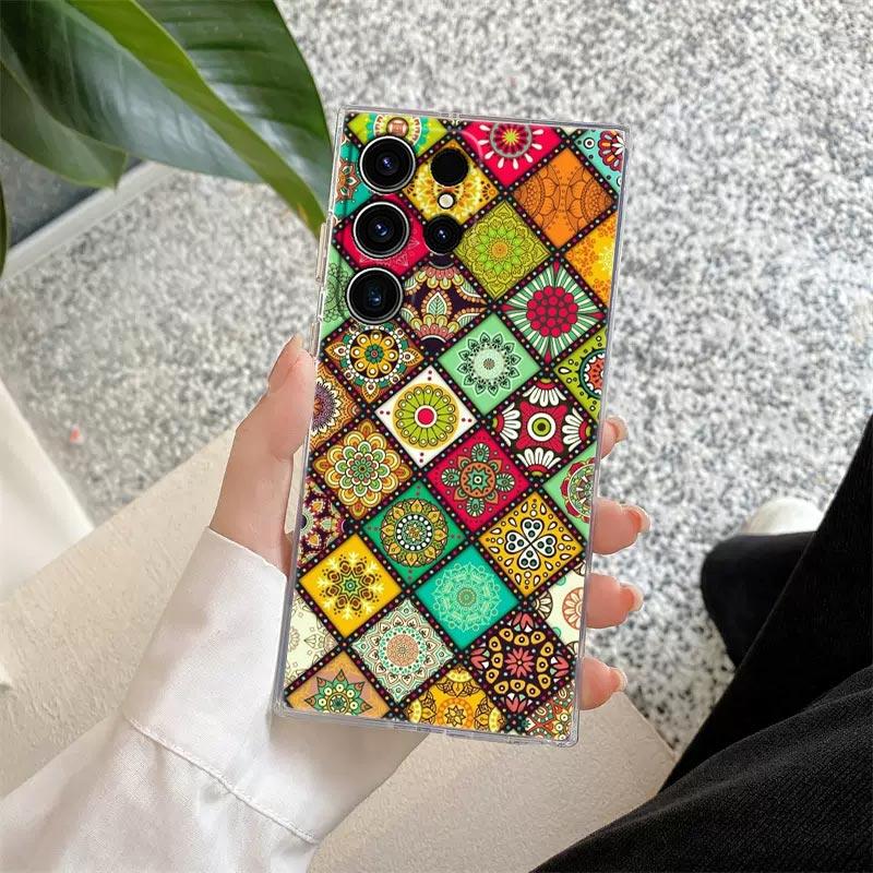 

Bohemian European Pattern S25FE Clear Case For Samsung Galaxy S25 S24 S23 Ultra S20 S21 FE S22 Plus A56 A36 A17 A07 Phone Cover Galaxy S24 FE