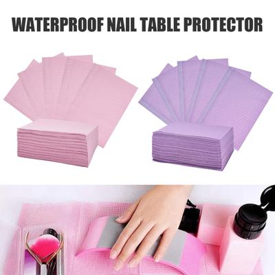 50 Stück Einweg-Nagelmatten Faltbare Nagel-Papiertücher Wasserdicht 3-lagig Nagelkunst-Papierpads Nagelkunst-Zubehör