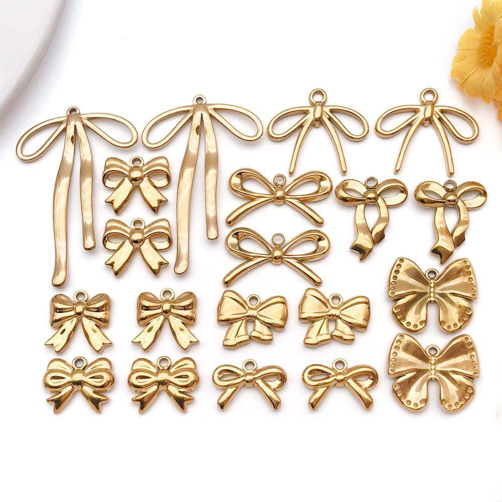 Stainless Steel Bow Pendant Charm for DIY Jewelry Bracelet/Necklace