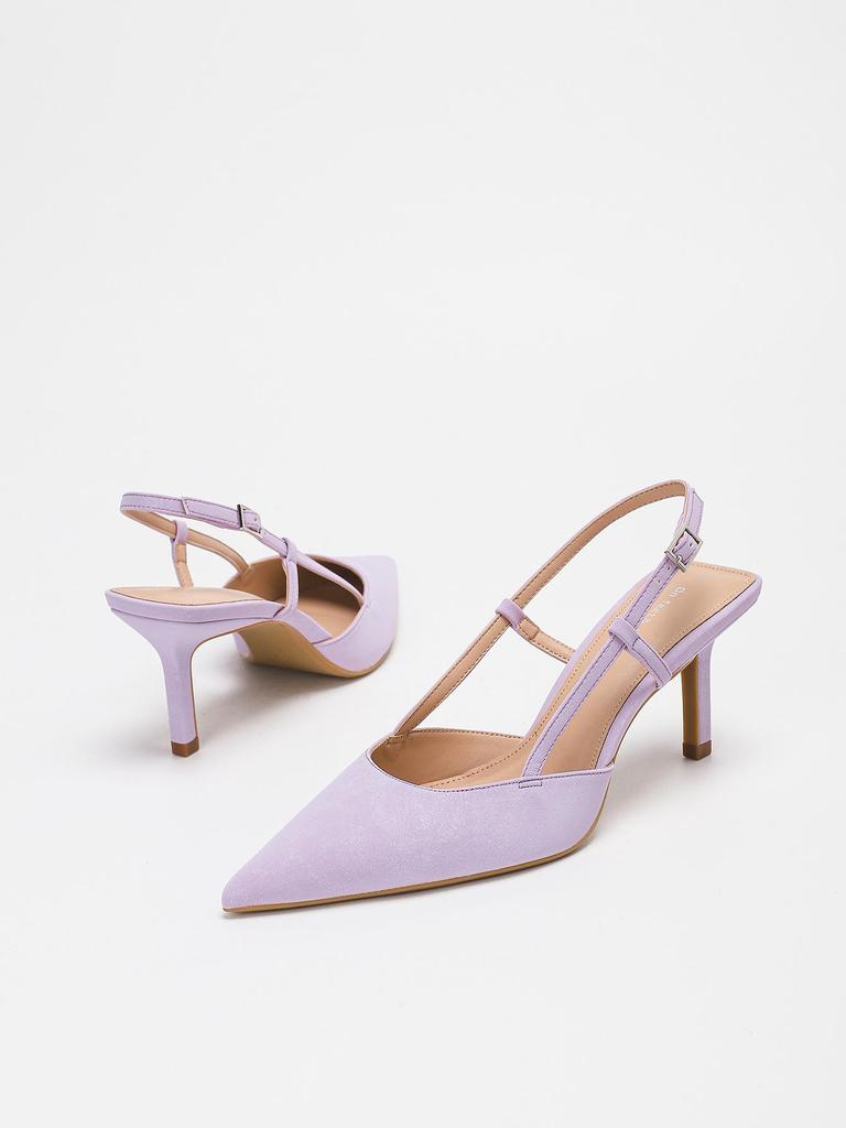 Spitz zulaufende, rückenfreie Stilettosandalen - Elegante, bequeme High Heels