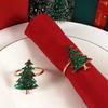 1pc Christmas Napkin Rings Napkin Holder Rings for Home Table Decoration Elk Xmas Tree Wreath Napkin Buckle Dinner Room Supplies