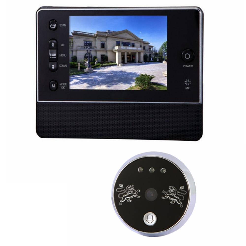 3.5 Inch Door Viewer Peephole Camera Doorbell Motion Detection IR LED Night Vision Support Taking Photos Videos Whit 4pcs batteriesAA