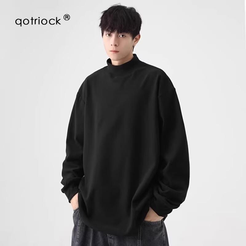 Men's Double-Sided Velvet Semi-Turtleneck Tee