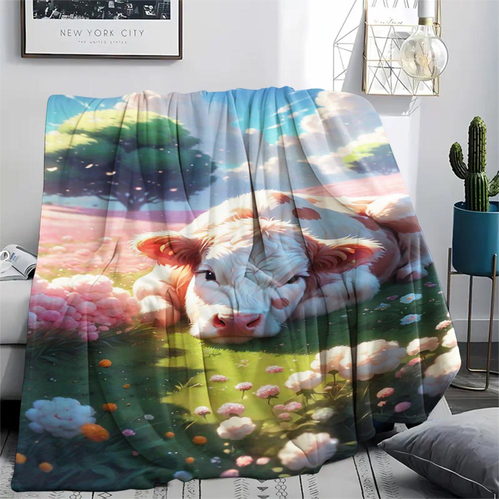 1 Stück Flanelldecke mit Cartoon-Druck, Hohe Qualität, Bequem für alle Jahreszeiten, Heimdekoration, Wärme und Komfort, Perfekt als Weihnachts- oder Geburtstagsgeschenk