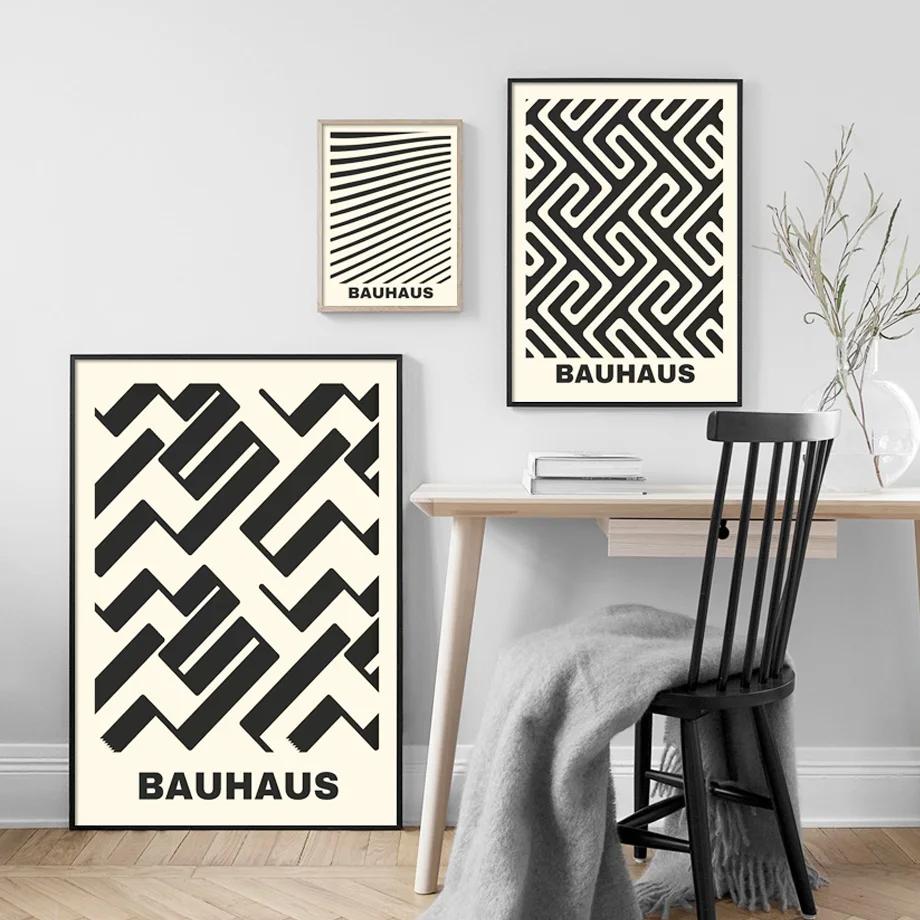 Bauhaus Lines Geometry Stripe Nordic Gallery Minimalist Wall Art Print Canvas Painting Poster for Living Room Modern Home Decor