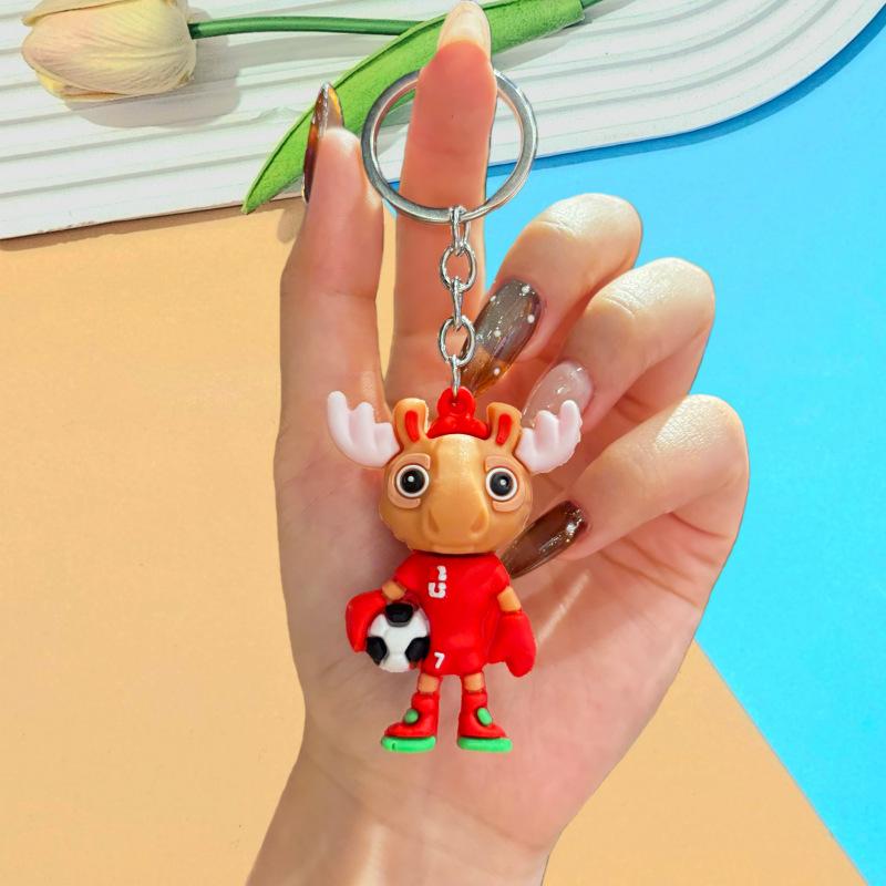 World Cup Mascot Keychain Bag Charm Soccer Fan Souvenir Gift Sports Theme Accessory