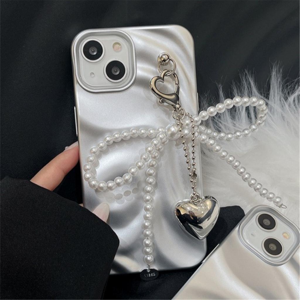 Versatile Fashion Key Chain Accessory Trendy Heart Bowknot Pendant Keychain Simple Keyrings Accessory for Bag Purse