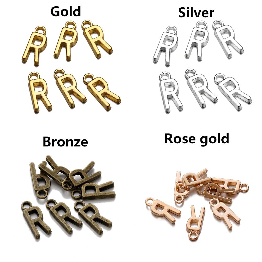 26-30Pcs 7X16 mm Alloy 26 Alphabet A-Z Letters Charms Pendants For DIY Bracelet Necklace Jewelry Making Supplies Accessories