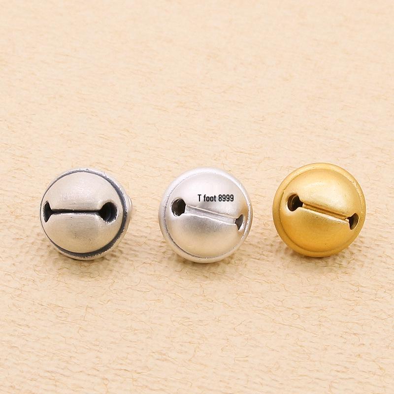 S999 Sterling Silver 3D Frosted Baby Bell Pendant Charm for DIY Beading/Braiding (Non-Ringing)