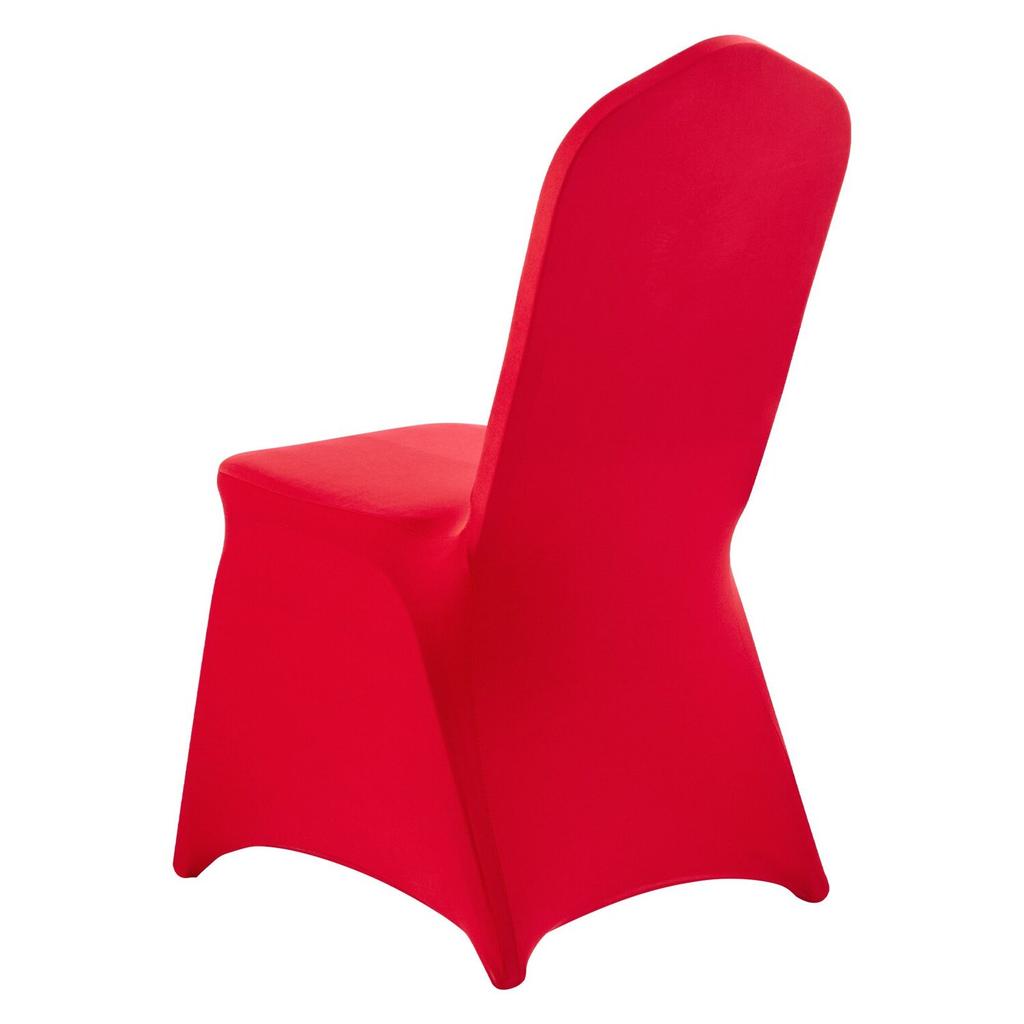 50 Pcs Red Chair Covers, Polyester Spandex Chair Cover, Stretch Slipcovers for Wedding Party Dining Banquet Flat-Front Chair Covers, Fits Chair