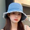 New summer denim basin hat women's sunshade sunscreen bucket hat trendy face cover versatile sun hat
