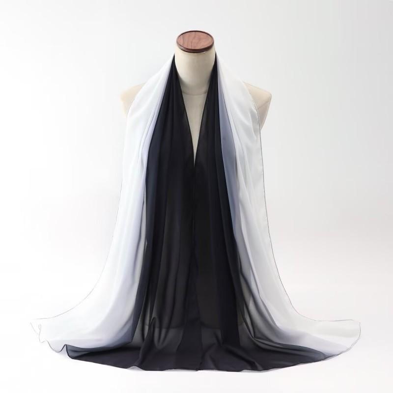Koel Aanvoelende Tweekleurige Chiffon Sjaal Lichtgewicht UV-Beschermende Wikkel Dames Strand Reizen Accessoire