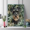 Schnauzer and grass bushes Pattern  3pcs 100% Round Full Drill 5D DIY Diamond Painting Embroidery Cross Stitch Rhinestone Décor