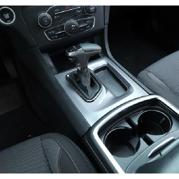 Kohlefaser ABS Innenraum Schalthebel Rahmen Verkleidung Abdeckung für Dodge Charger 2015+