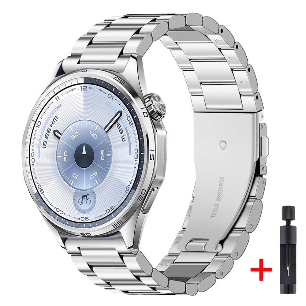 

22mm Metal Strap for Huawei Watch GT Runner 2/GT6 5 4 46mm Fashion Wristband for Huawei Watch GT6 Pro/Amazfit Active Max/Bip 6 5 For Width 22mm серебряный