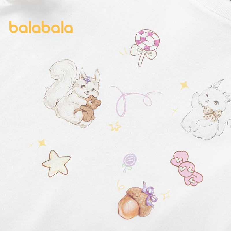 Balabala Girls' 2026 Summer Fun Print Short-Sleeve T-Shirt