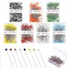 For Dressmaking DIY Sewing Tools Positioning 100Pcs/Box 45mm Colorful Round Pearl Head Needles Stitch Straight Push Sewing Pins