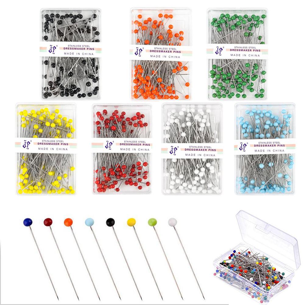 For Dressmaking DIY Sewing Tools Positioning 100Pcs/Box 45mm Colorful Round Pearl Head Needles Stitch Straight Push Sewing Pins