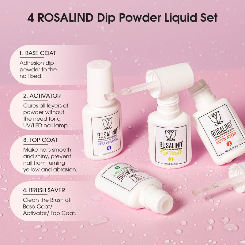 ROSALIND 10g 6PCS Dipping Powder Kit Shiny Activator Art Design Decorations