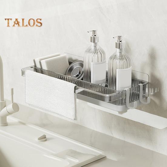 Nástěnná kuchyňská houbička věšák na ručníky Antikorozní multifunkční nastavitelný úložný organizér Prostorově úsporná koupelna