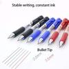6pcs Retractable Ballpoint Pens, 0.5mm Medium Point, Carbon 0.5mm Lead, Large Capacity, Upright Position, Stationery Supplies