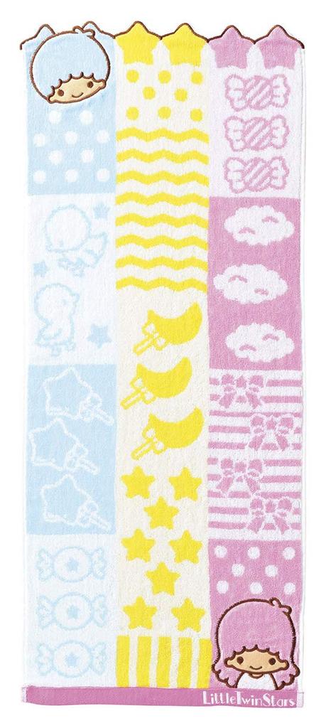Marushin Sanrio Little Twin Stars Face 34 x Chambre Product 3005049300 Towel, 80cm, KikiLala, 100% Cotton, Number