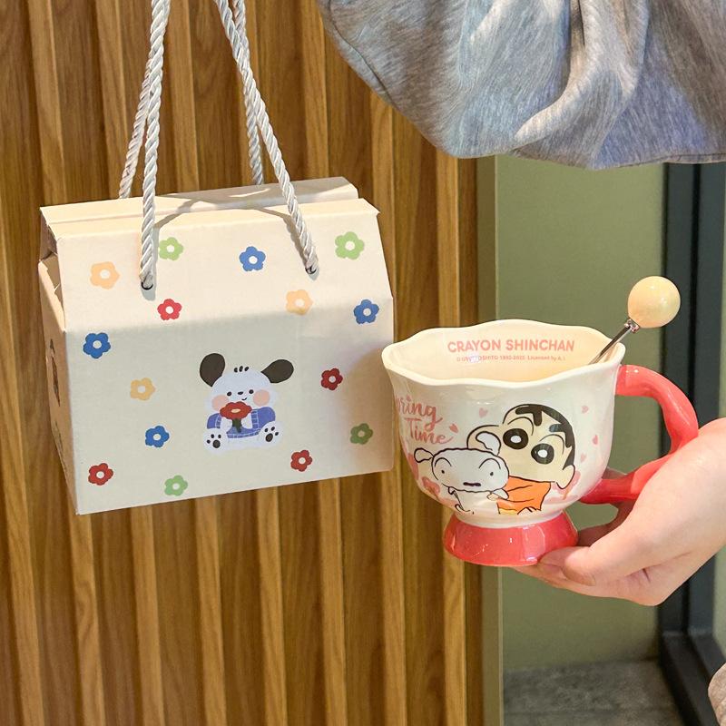 Crayon Xiaoxin Joint Water Cup Girls High Value Mug Couple Ceramic Water Cup Birthday Gift Souvenir