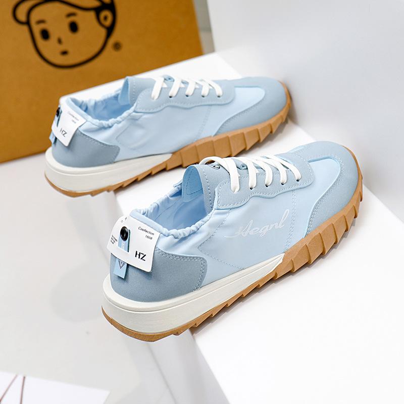INS White Shoes for Students Korean Style Women's Fashionable  Summer New Platform Height Increasing Breathable Casual Shoes Street Shooting Cq150