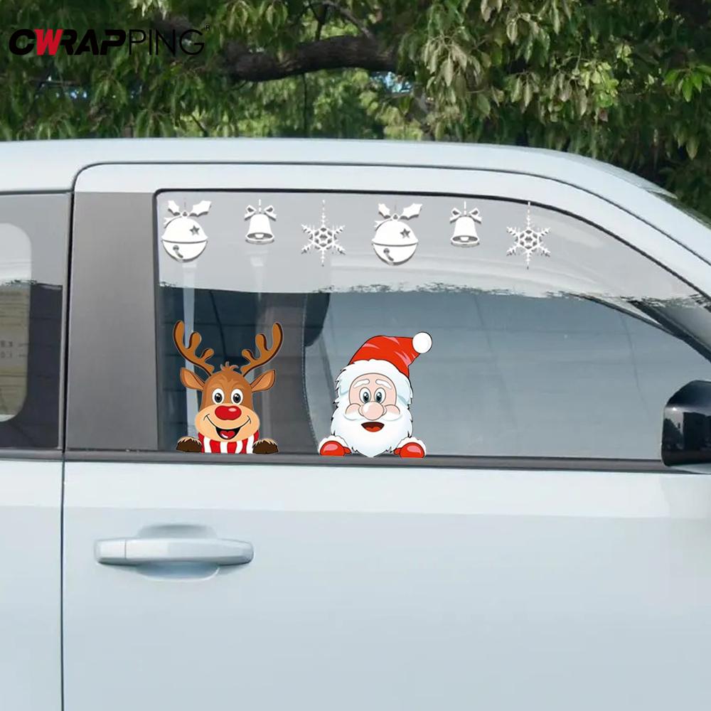 Vánoční motocyklová samolepka z adhezivního vinylu s motivem losa, motocyklové příslušenství, samolepky na auto a motocykl, samolepky na elektrickou koloběžku