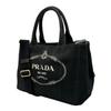 PRADA Canapa Handbag black Women 2-way triangle logo used