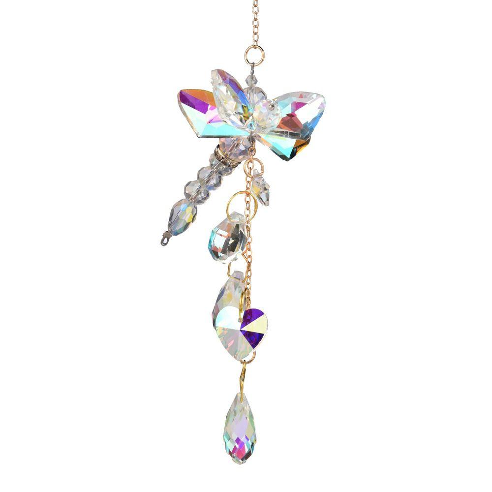 Butterfly Dragonfly Crystal Sun Catcher DIY Crystal Glass Wind Chime Sunlight Refraction Curtains Embellishment
