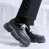 Herrenmode Plattformschuhe im koreanischen Stil Schnür-Oxfordschuhe Quadratische Zehenpartie Originalleder-Sneakers Designer Trendschuhe