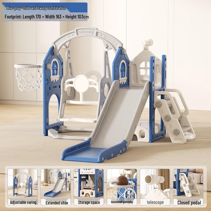 Bituozhe Kids 4-in-1 Slide and Swing Play Set