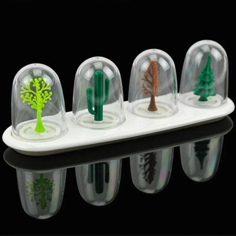 4 Piezas/Set Plantas Decoración Animal Botella Almacenamiento Especias Cocina Caja Condimentos Tarros Sal Pimienta Comino en Polvo Botellas Condimentos